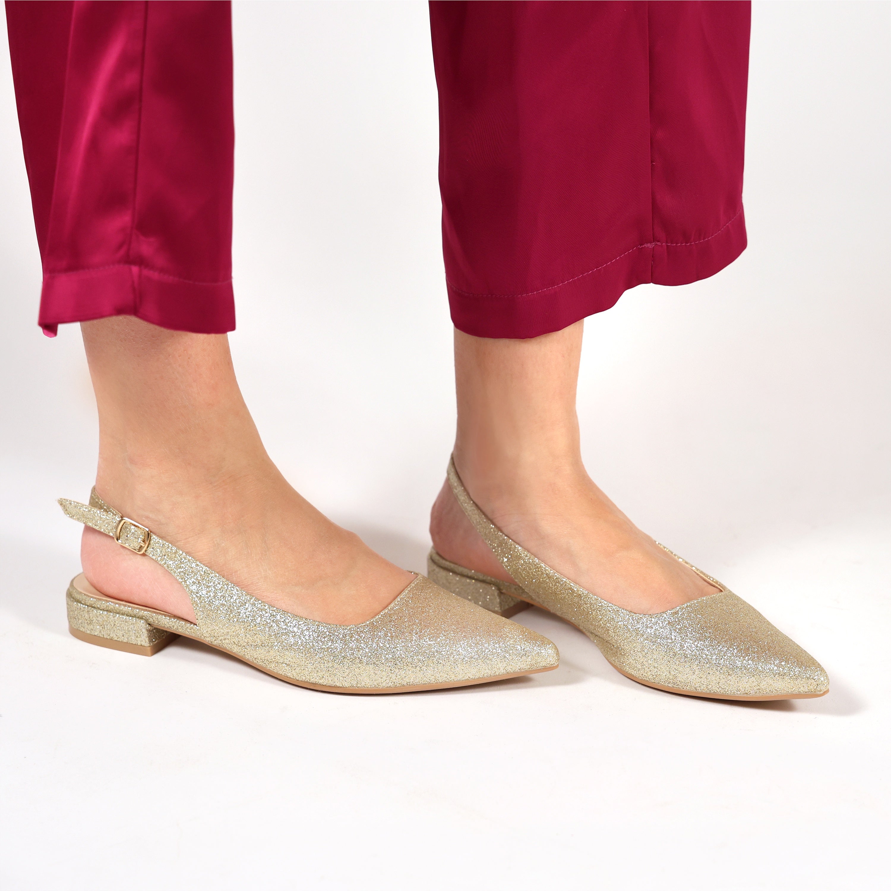 Ballerine slingback in simil pelle brillantinate- Art.BO256