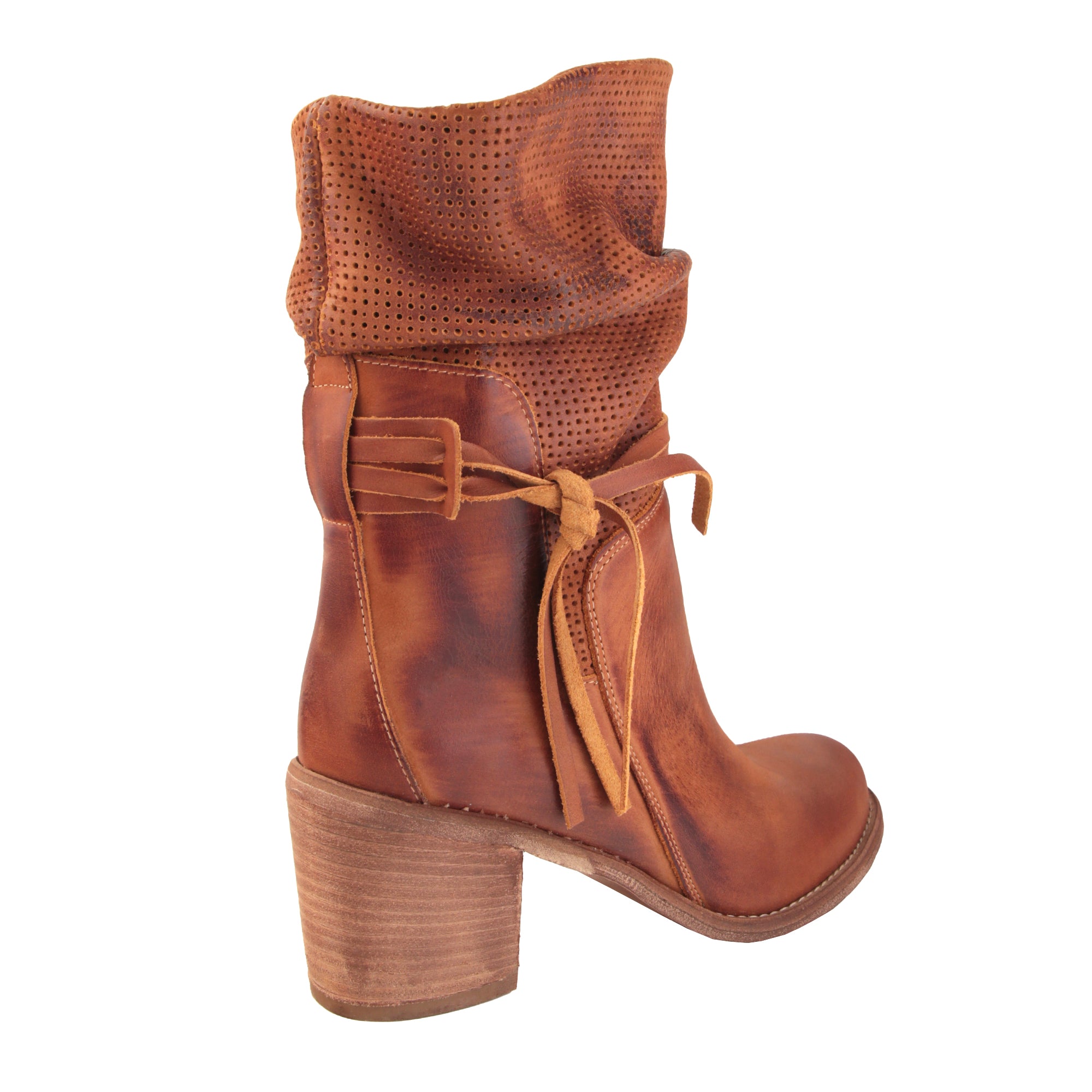 Stivaletti in vera pelle nabuk con tacco comodo- Art.7070NABUKF14SS24
