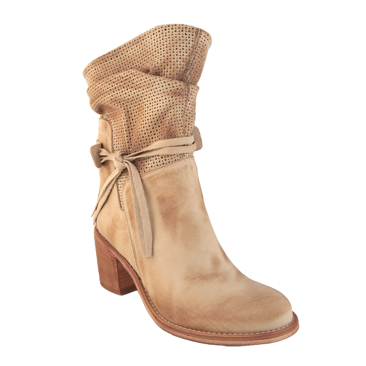 Stivaletti in vera pelle nabuk con tacco comodo- Art.7070NABUKF14SS24