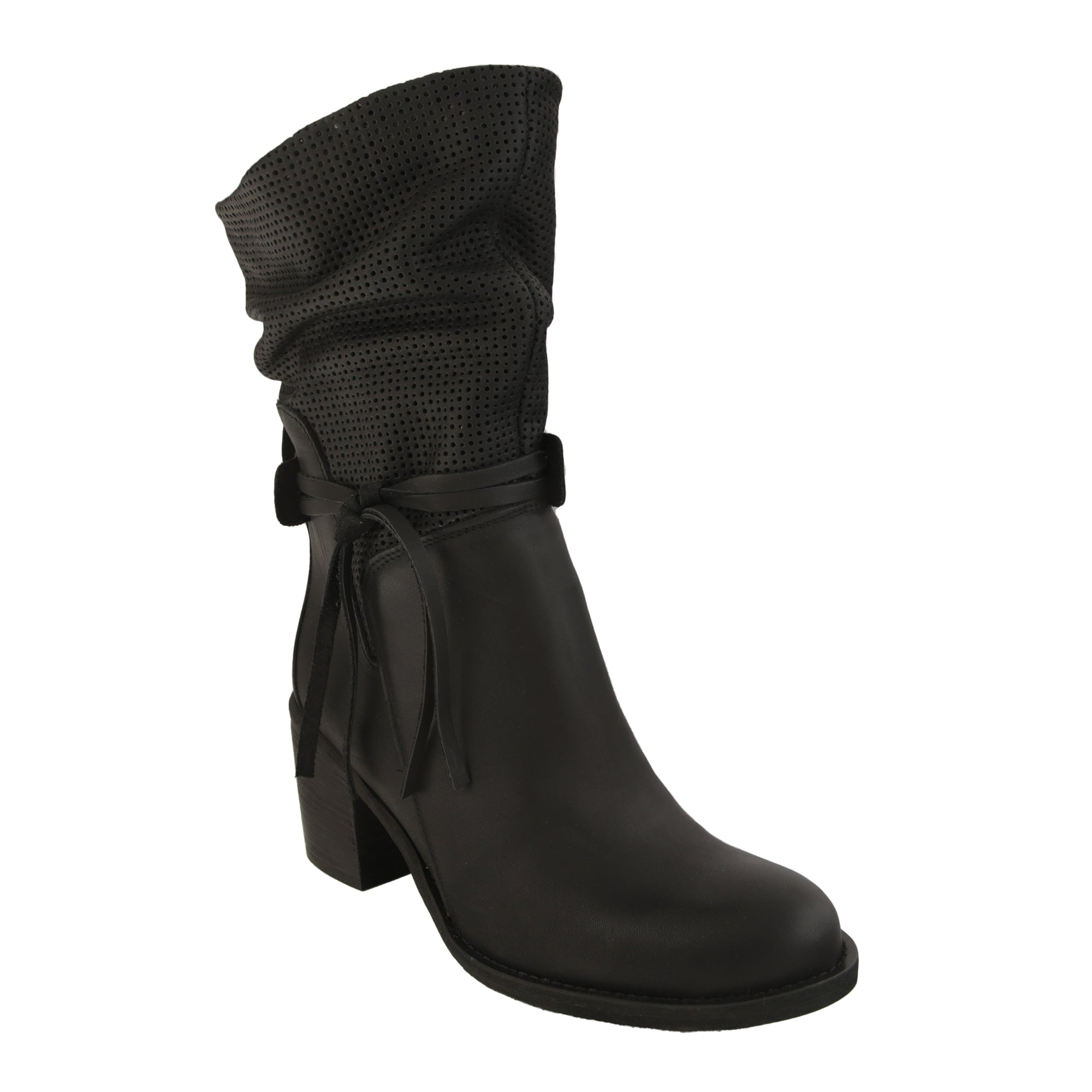 Stivaletti in vera pelle di vitello con tacco comodo- Art.7070PELLEF14SS24