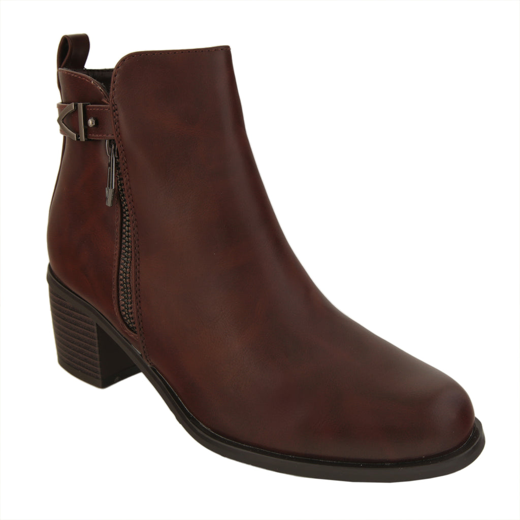 Stivaletti in simil pelle con tacco comodo- Art.CHC275