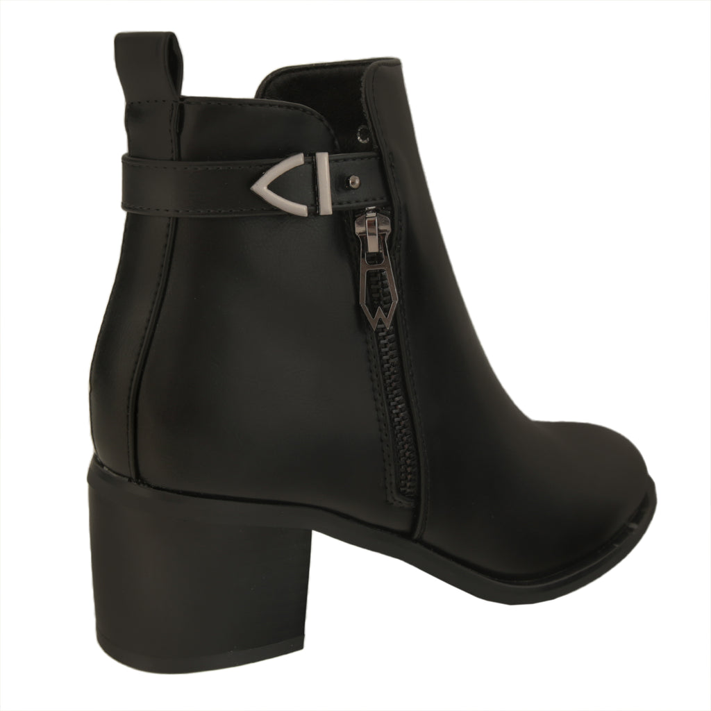 Stivaletti in simil pelle con tacco comodo- Art.CHC275
