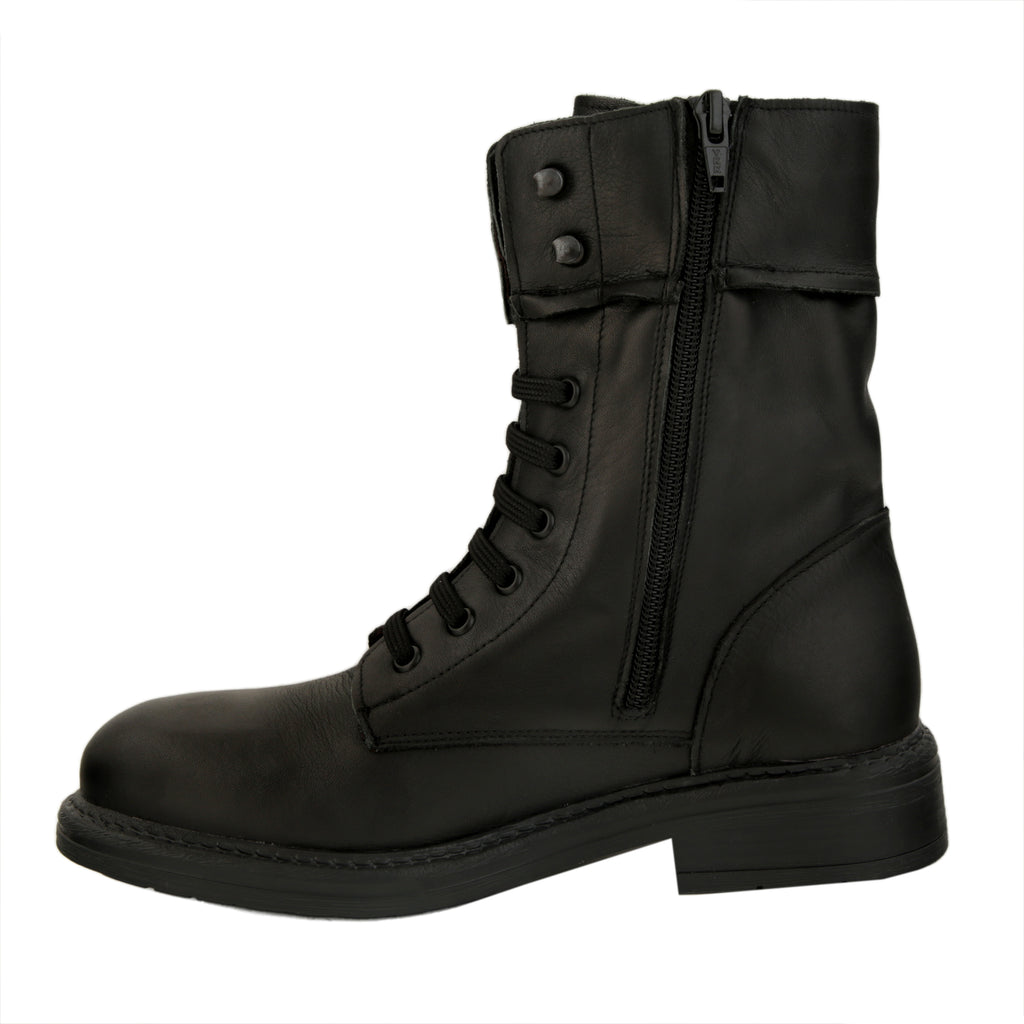 Anfibi stringati in vera pelle di vitello- Art.F11PELLE7576