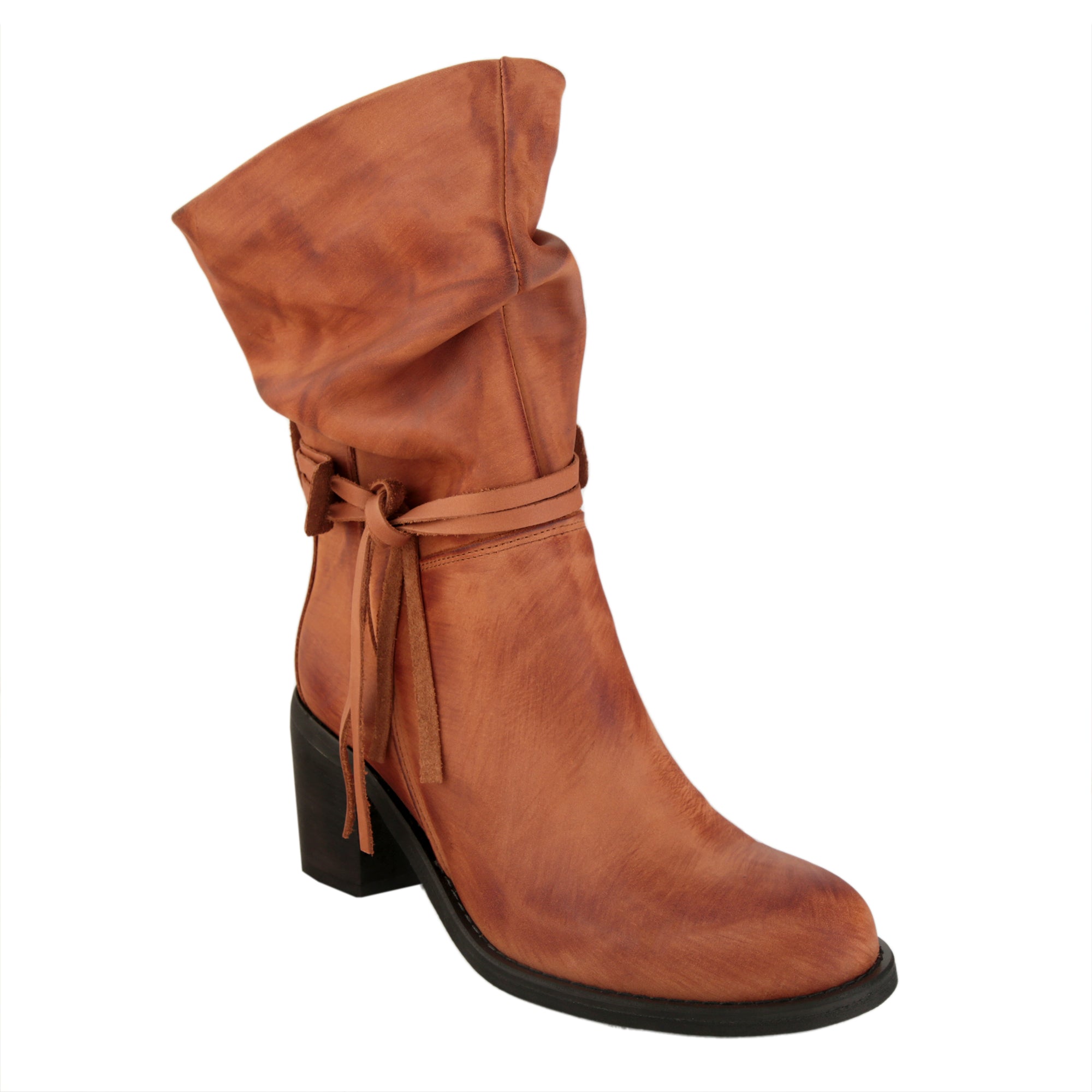 Stivaletti in pelle di vitello con tacco comodo- Art.7070NABUKT50