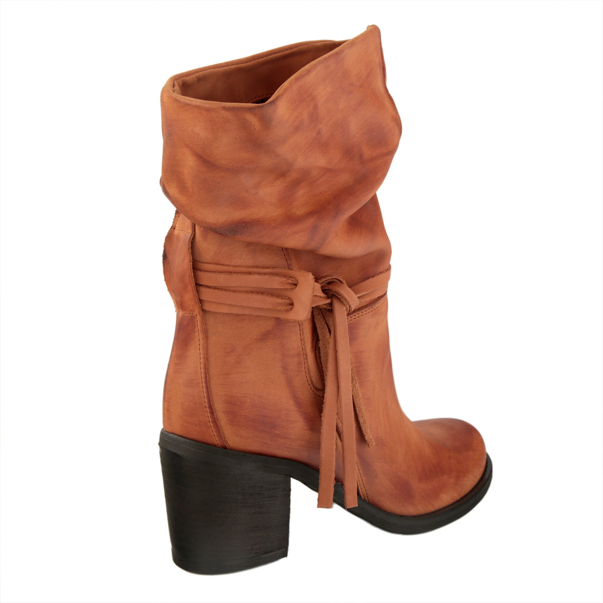Stivaletti in pelle di vitello con tacco comodo- Art.7070NABUKT50