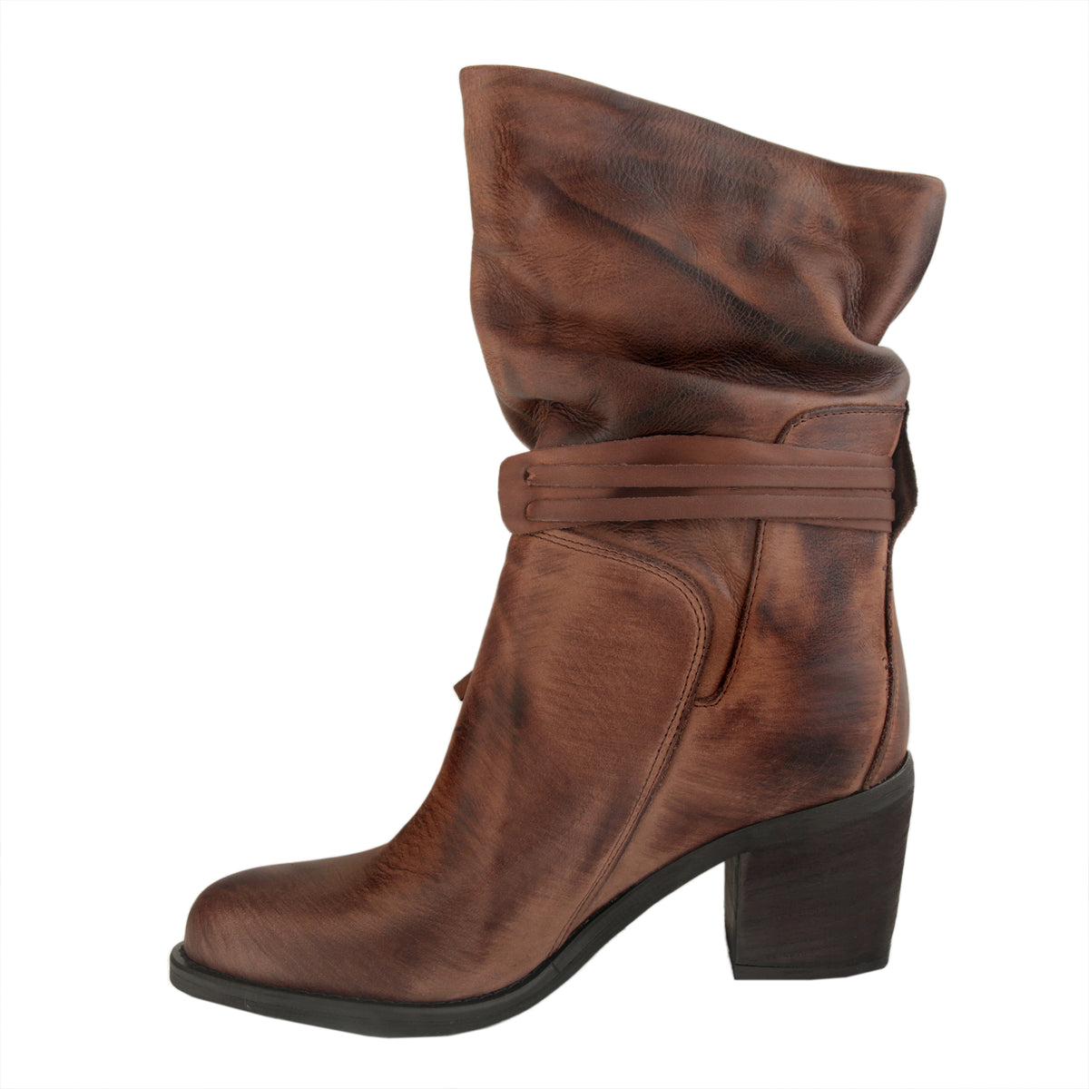 Stivaletti in pelle di vitello con tacco comodo- Art.7070NABUKT50