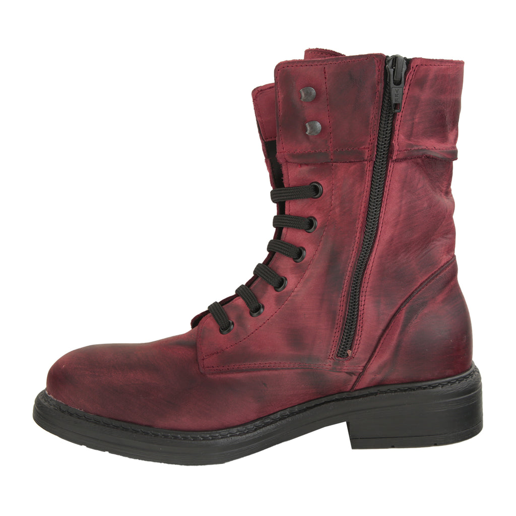 Anfibi stringati in vera pelle di vitello- Art.F11NABUK7576