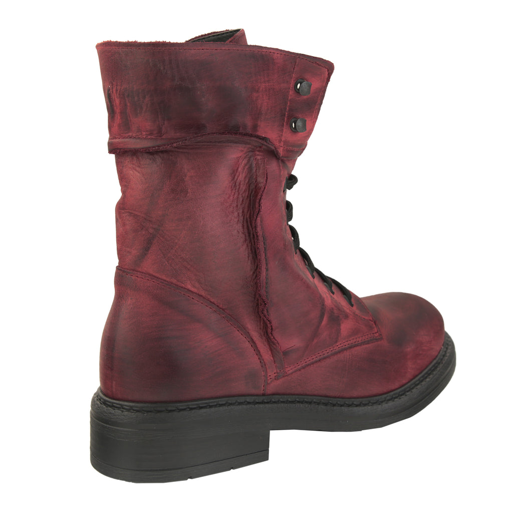 Anfibi stringati in vera pelle di vitello- Art.F11NABUK7576