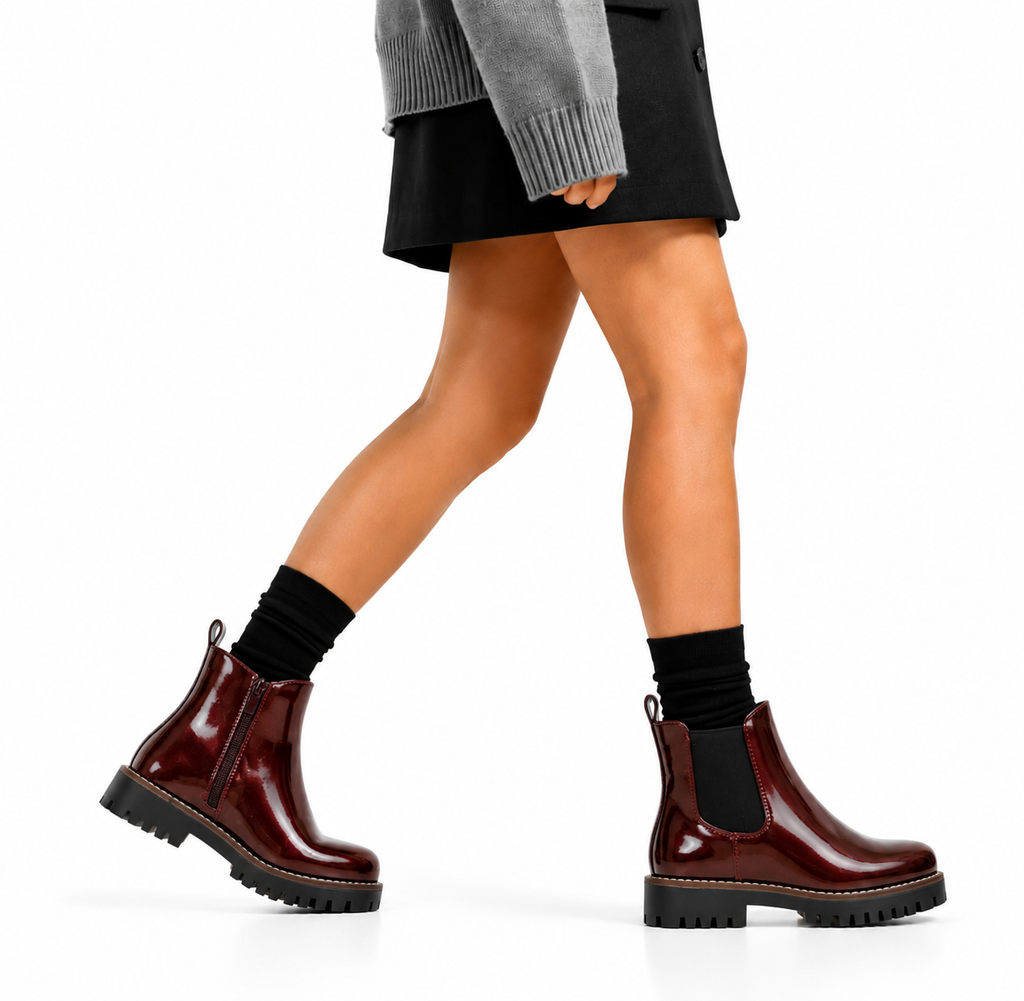 Stivaletto in simil pelle con elastico laterale - Art.DMLM8306