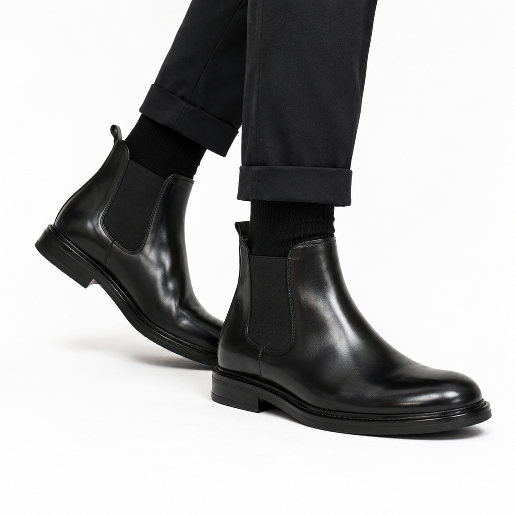Beatles in pelle con fascia elastica-Art.757PELLE