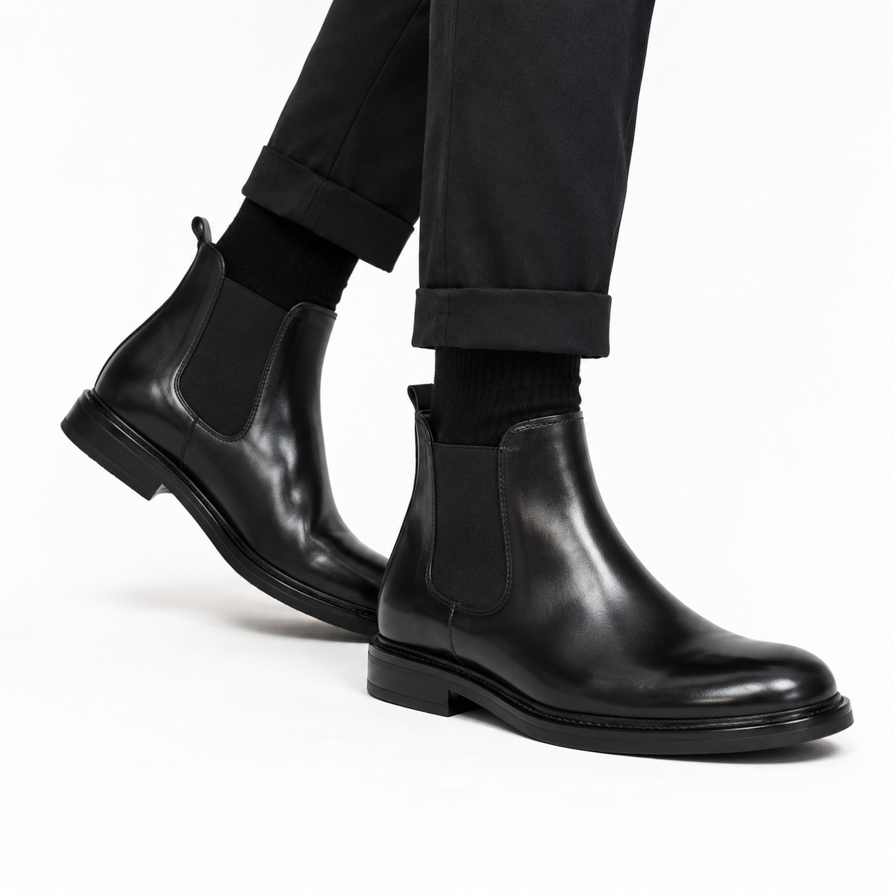 Beatles in pelle con fascia elastica-Art.757PELLE