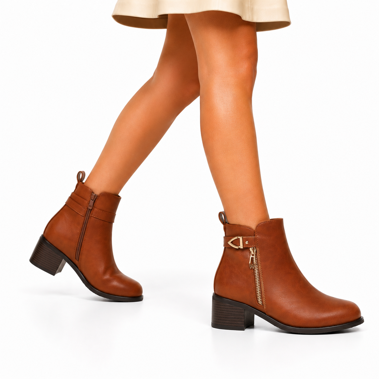 Stivaletti in simil pelle con tacco comodo- Art.CHC275