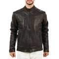 Biker in vera pelle di vitello rifinizione vegetale-Art.IMP04VEGETALE