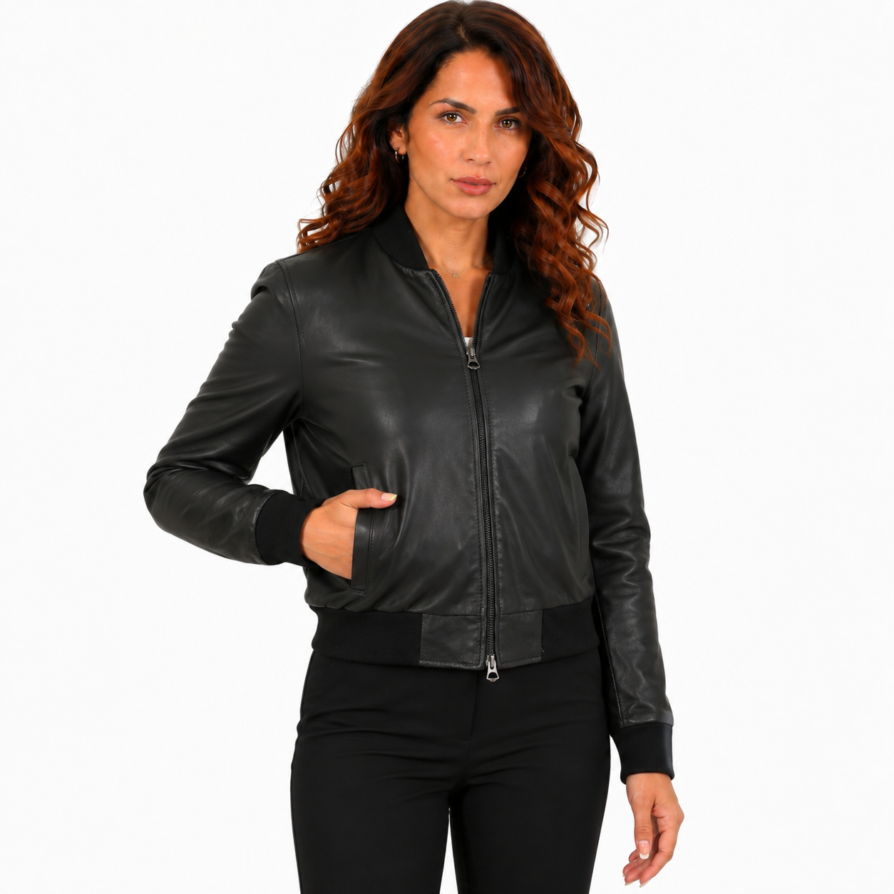 Bomber in pelle di vitello Nero-Art.IMP26NAPPA