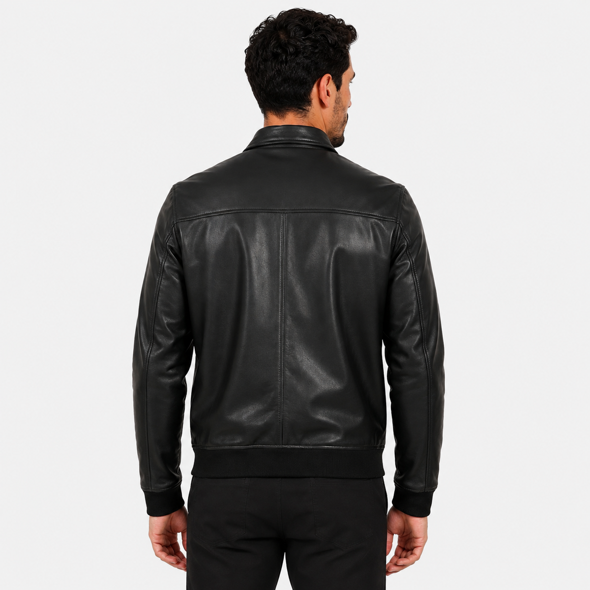 Giubbino in vera pelle di vitello Nero-Slim Fit-Art.IMP23NAPPA