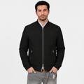 Giubbino in vera pelle di vitello scamosciata Nero-Slim Fit-Art.XM54CAMOSCIO
