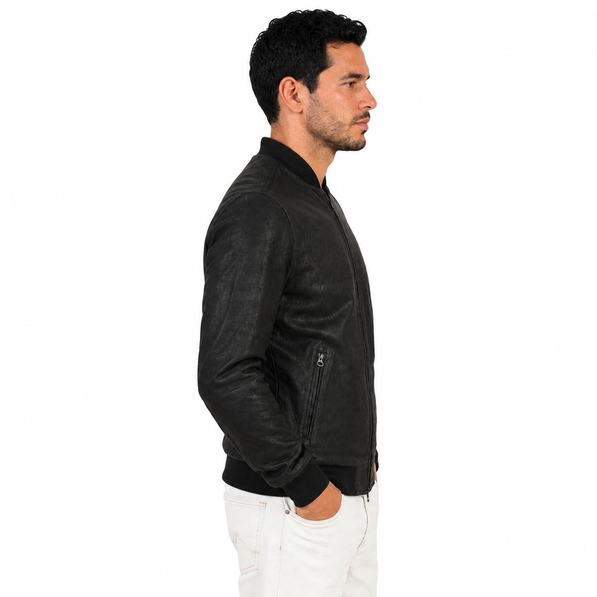 Giubbino in vera pelle di vitello rifinizione dakota Testa di Moro-Slim Fit-Art.XM54DAKOTA
