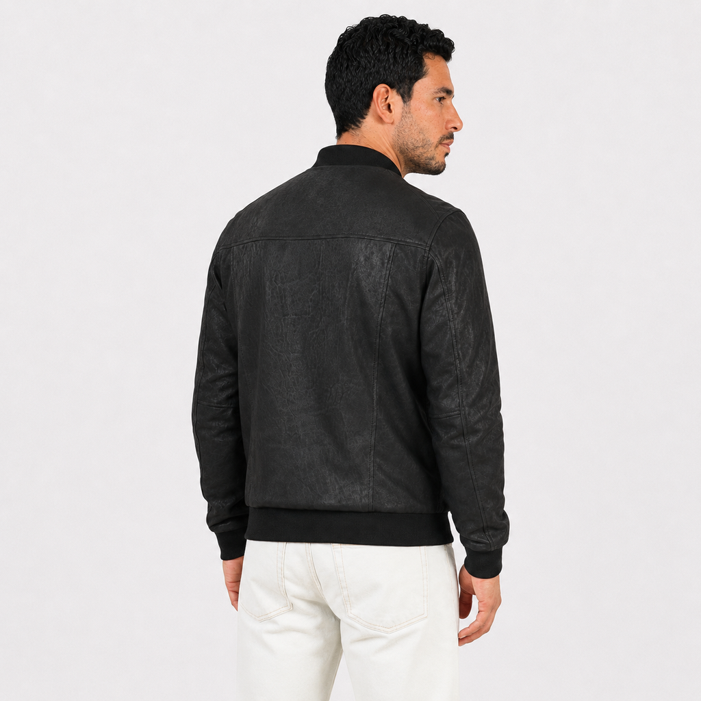 Giubbino in vera pelle di vitello rifinizione dakota Testa di Moro-Slim Fit-Art.XM54DAKOTA