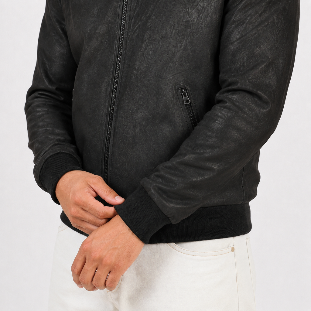Giubbino in vera pelle di vitello rifinizione dakota Testa di Moro-Slim Fit-Art.XM54DAKOTA