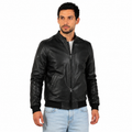 Giubbino in vera pelle di vitello foderato con trapunta invernale Nero-Slim Fit-Art.XM68INVNAPPA