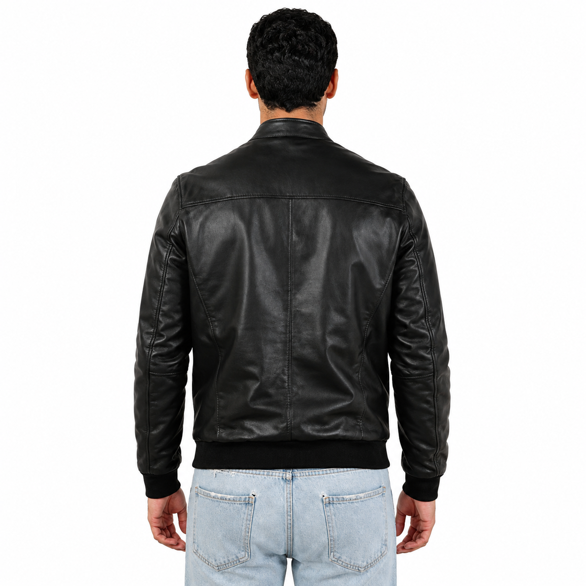 Giubbino in vera pelle di vitello foderato con trapunta invernale Nero-Slim Fit-Art.XM68INVNAPPA