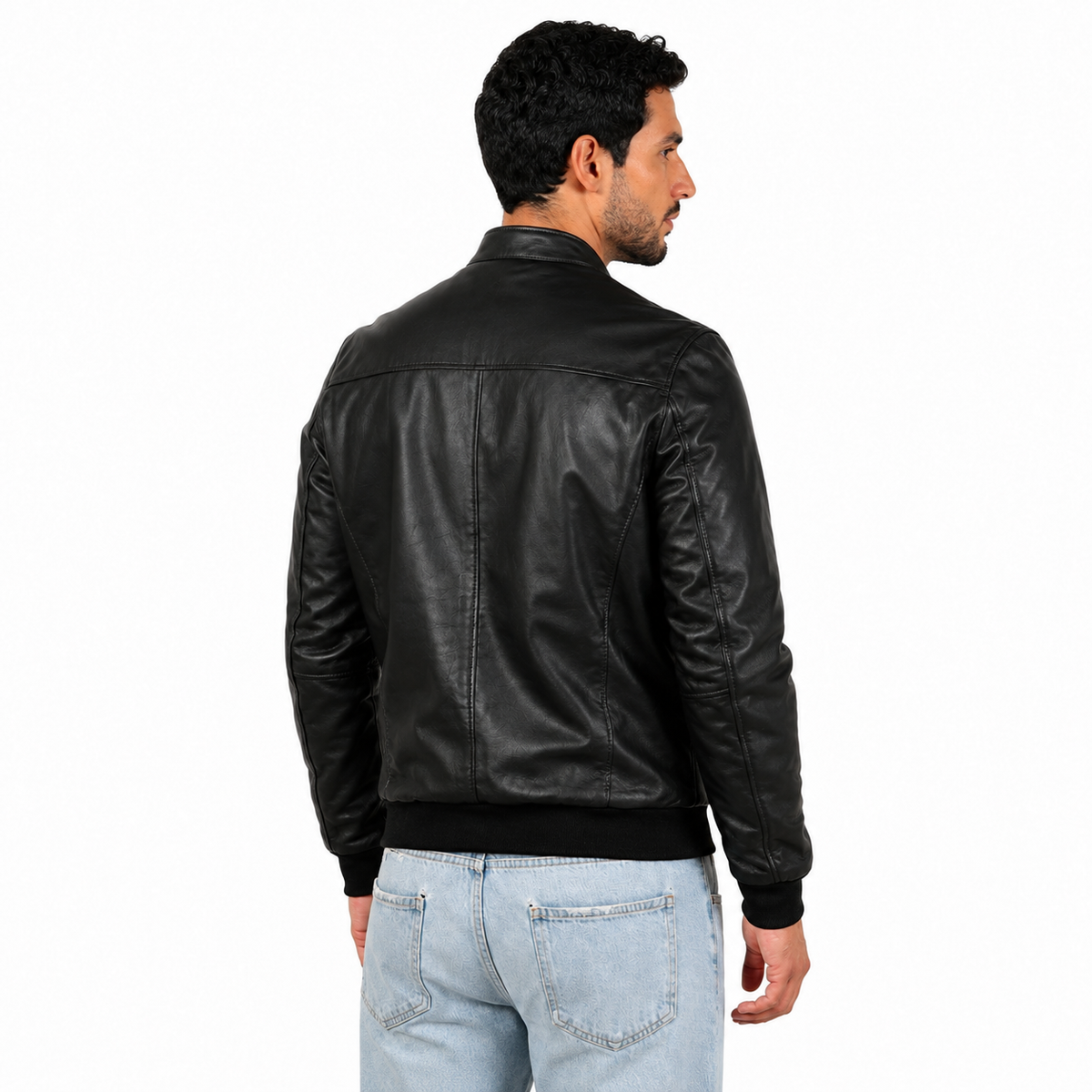 Giubbino in vera pelle di vitello foderato con trapunta invernale Nero-Slim Fit-Art.XM68INVNAPPA