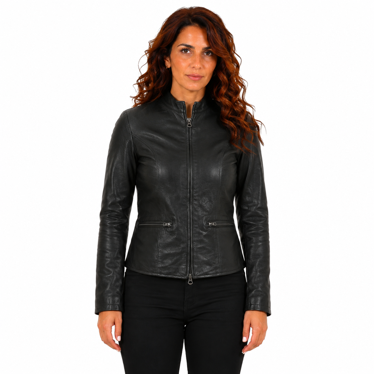 Giubbino in vera pelle di vitello Nero-Art.IMP28NAPPA