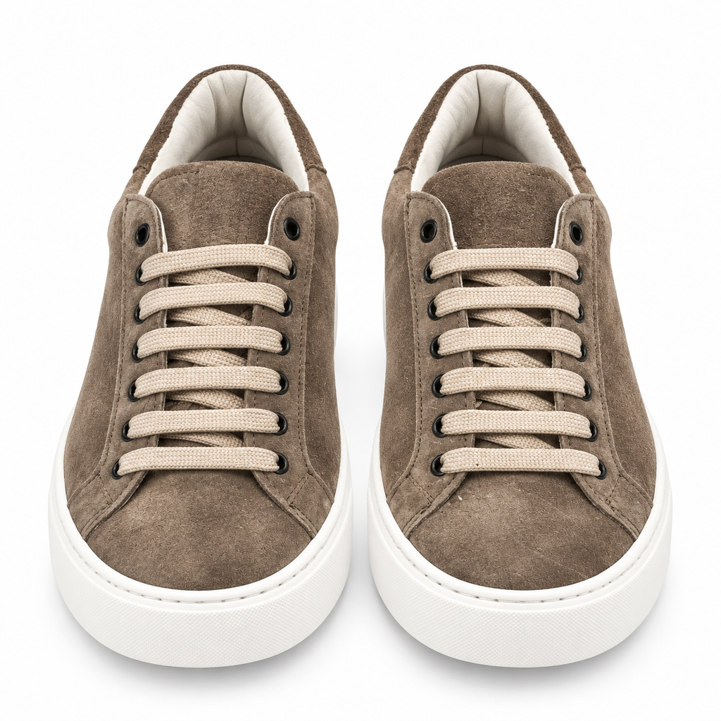 Sneakers stringate in vera pelle scamosciata-Art.6CAMOSCIO