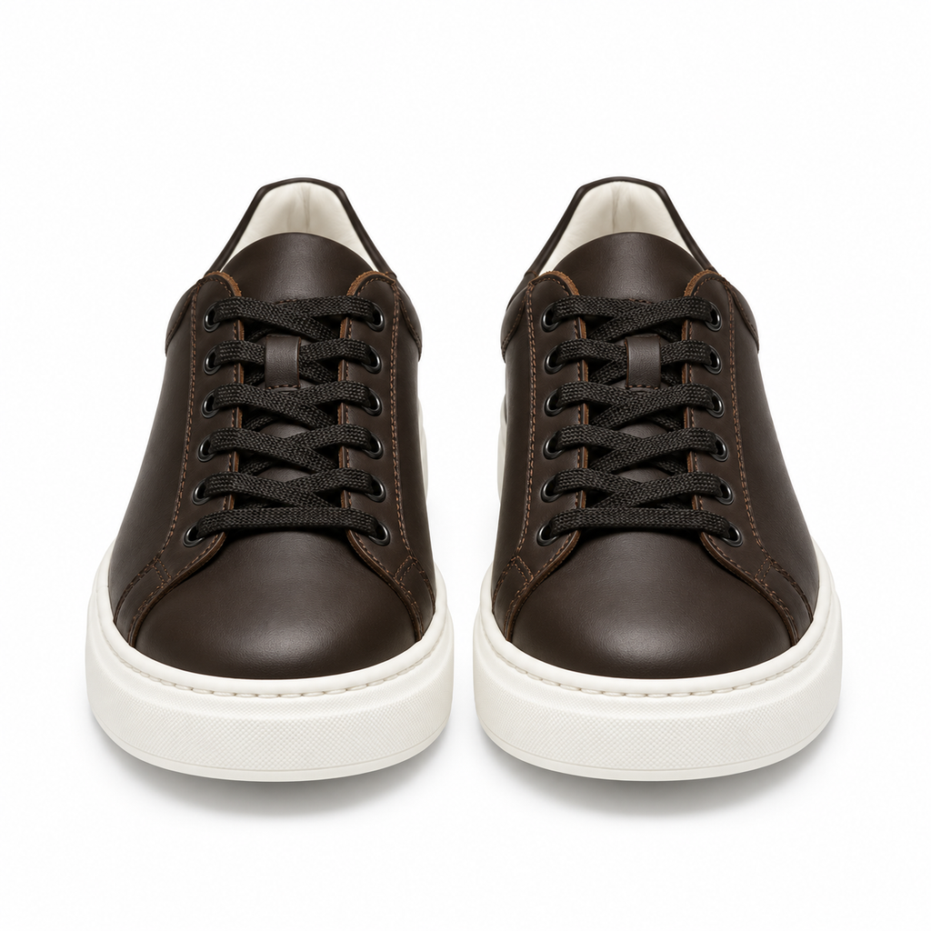Sneakers stringate in vera pelle -Art.6PELLE