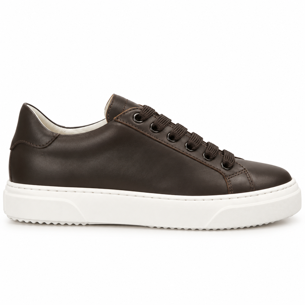 Sneakers stringate in vera pelle -Art.6PELLE
