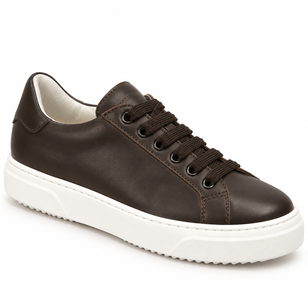 Sneakers stringate in vera pelle -Art.6PELLE