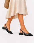 Ballerine slingback in simil pelle con dettaglio sulla punta