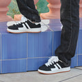 Sneakers in simil pelle bicolore