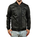 Giubbino in vera pelle di vitello foderato con trapunta invernale Nero-Slim Fit-Art.XM54INVNAPPA