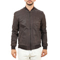 Giubbino in vera pelle di vitello rifinizione dakota Testa di Moro-Slim Fit-Art.XM54DAKOTA