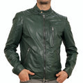 Biker in vera pelle di vitello Verde-Art.IMP04