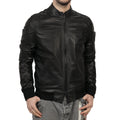 Giubbino in vera pelle di vitello Nero-Slim Fit-Art.XM68NAPPA