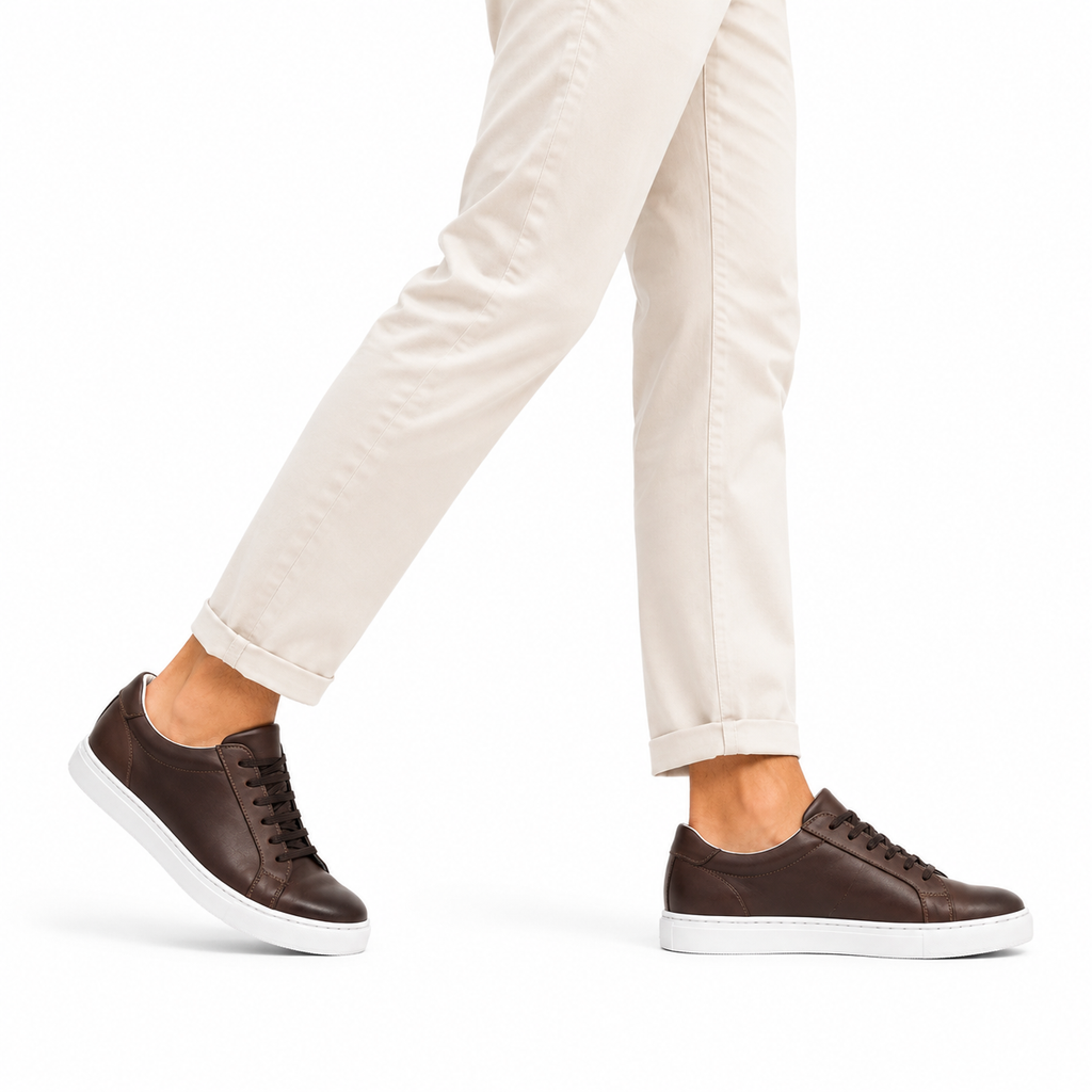 Sneakers stringate in pelle di vitello-Art.F18FDOGOMMAVITELLO