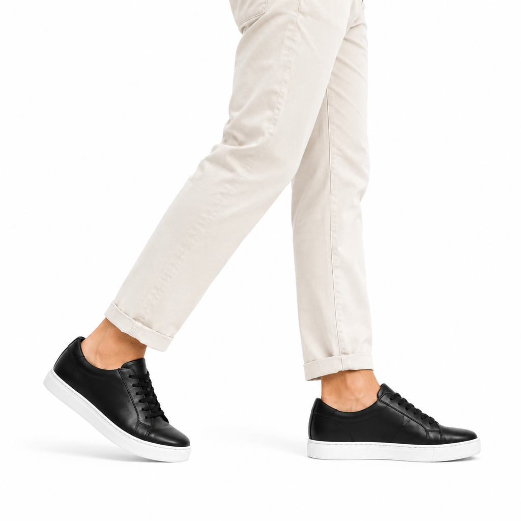 Sneakers stringate in pelle di vitello-Art.F18FDOGOMMAVITELLO