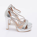 Sandali in simil pelle con tacco alto e fasce in strassN231015 Art. N231015
