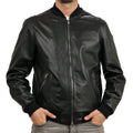 Bomber in pelle di vitello traforato  Blu-Slim Fit-Art.IMP07