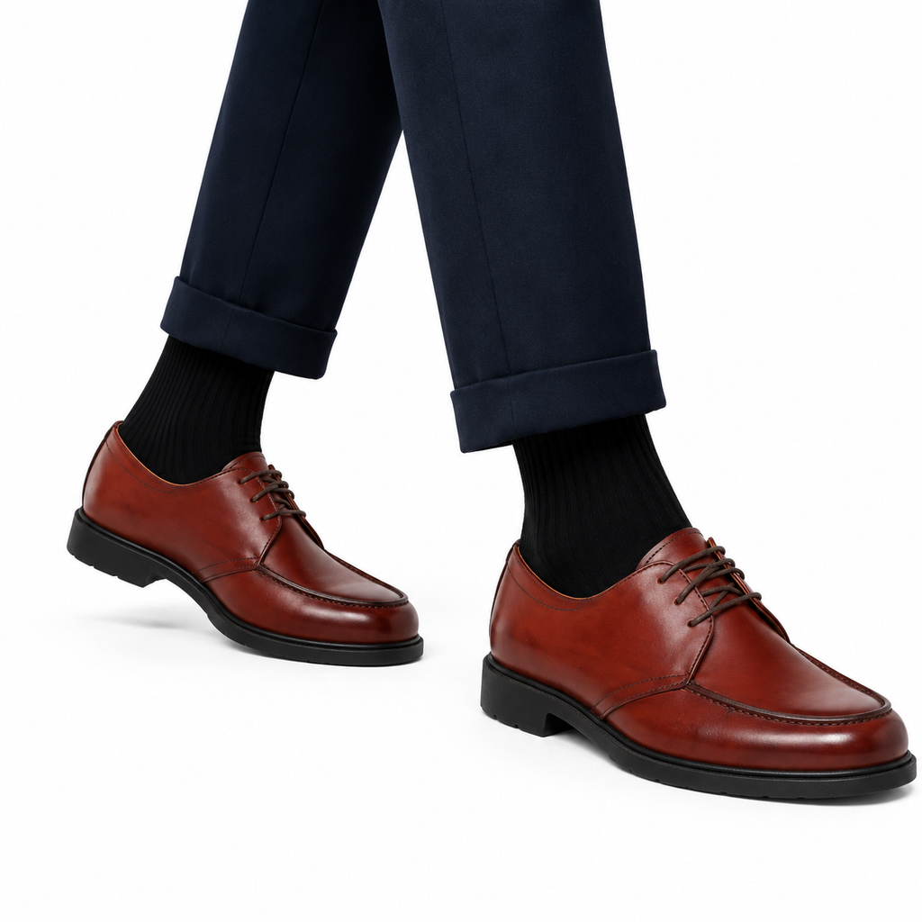 Derby stringate in vera pelle con fondo light-Art.B070CRUSTFDOJACOBS