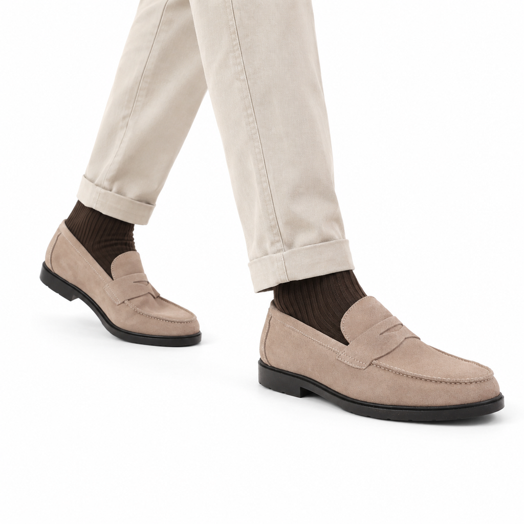 Mocassino in camoscio con fondo light-Art.B02CAMOSCIOFDOJACOBS