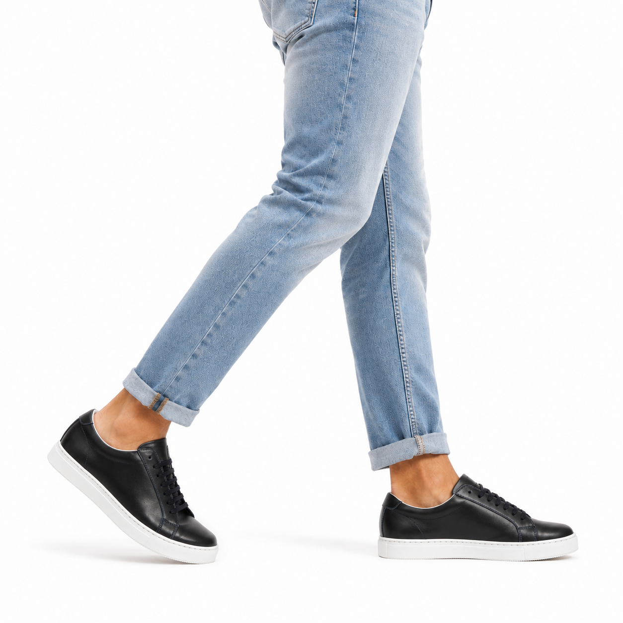 Sneakers stringate in pelle di vitello-Art.F18FDOGOMMAVITELLO