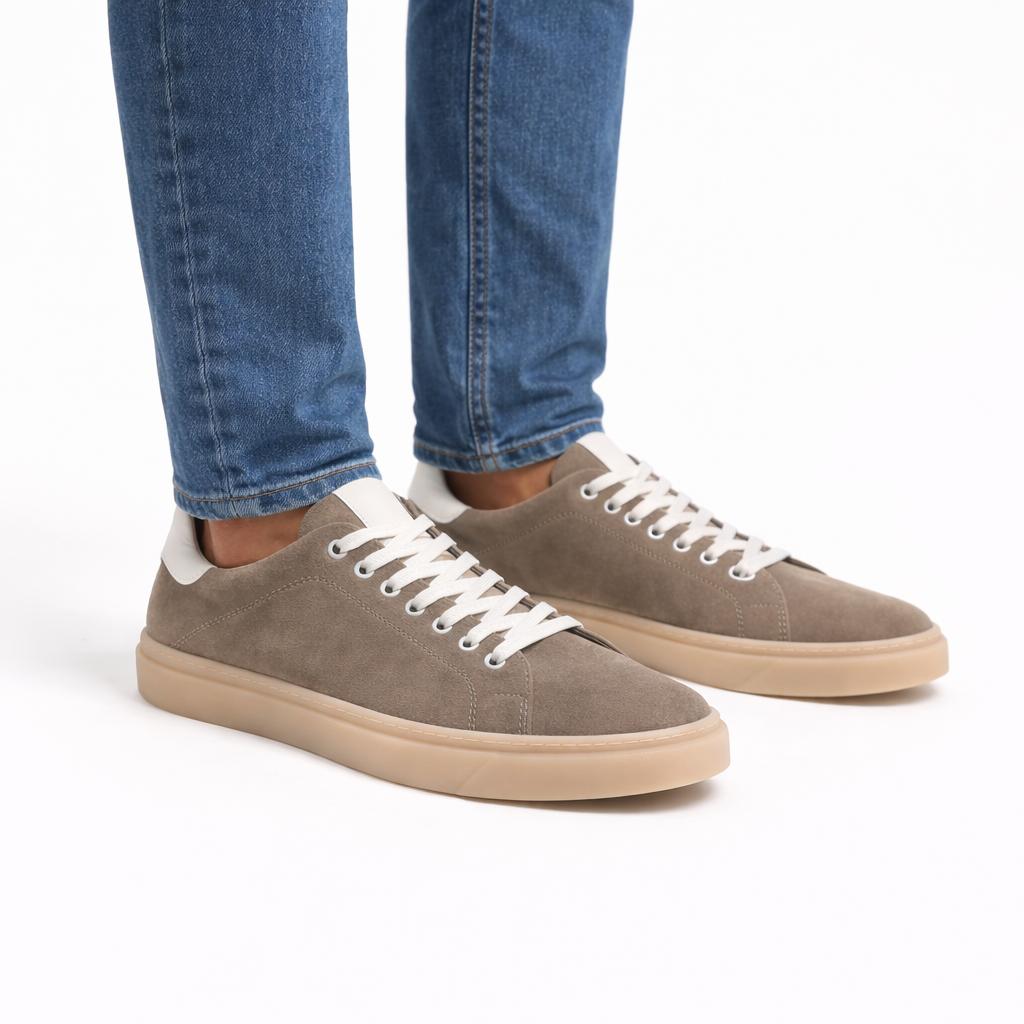 Sneakers Uomo , fondo 4,0 cm-Art.7CAMOSCIO