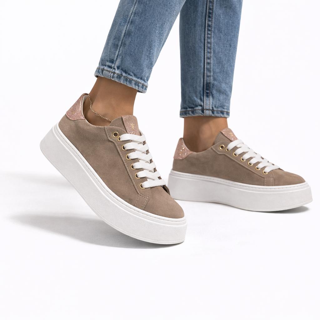 Sneakers - fondo 4,5 cm -Art.40CAMOSCIO