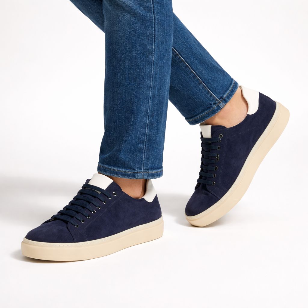 Sneakers Uomo , fondo 4,0 cm-Art.7CAMOSCIO