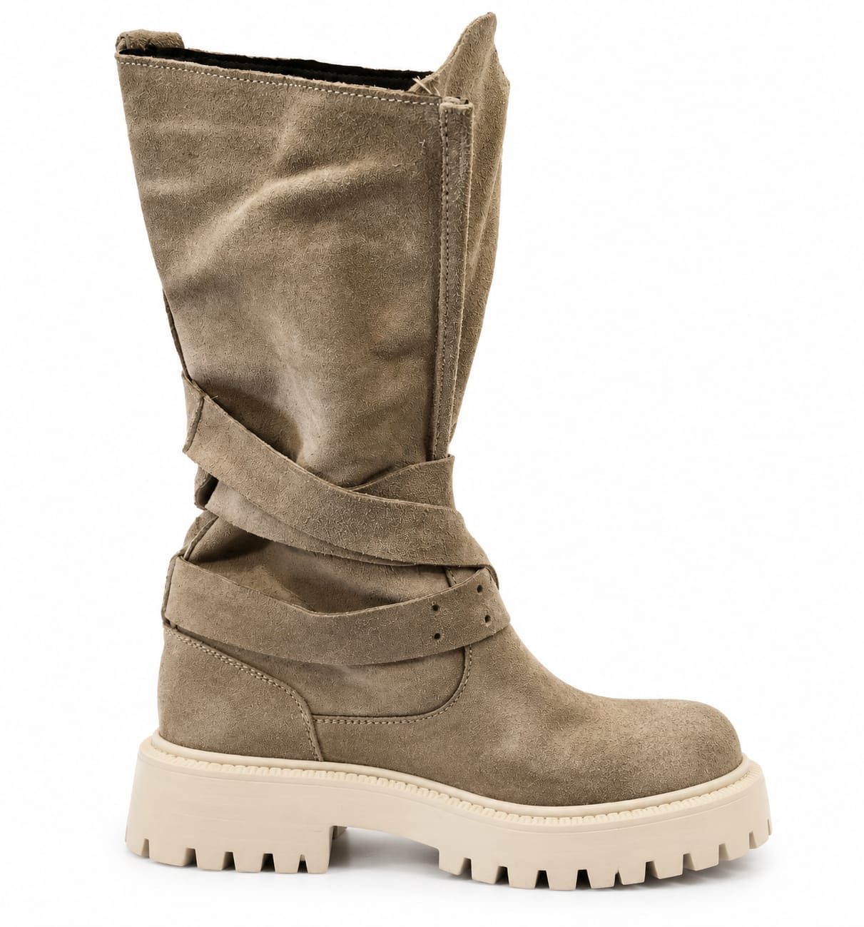 Stivale  in vera pelle scamosciata - tacco 5 cm- Art. 3029CAMOSCIO