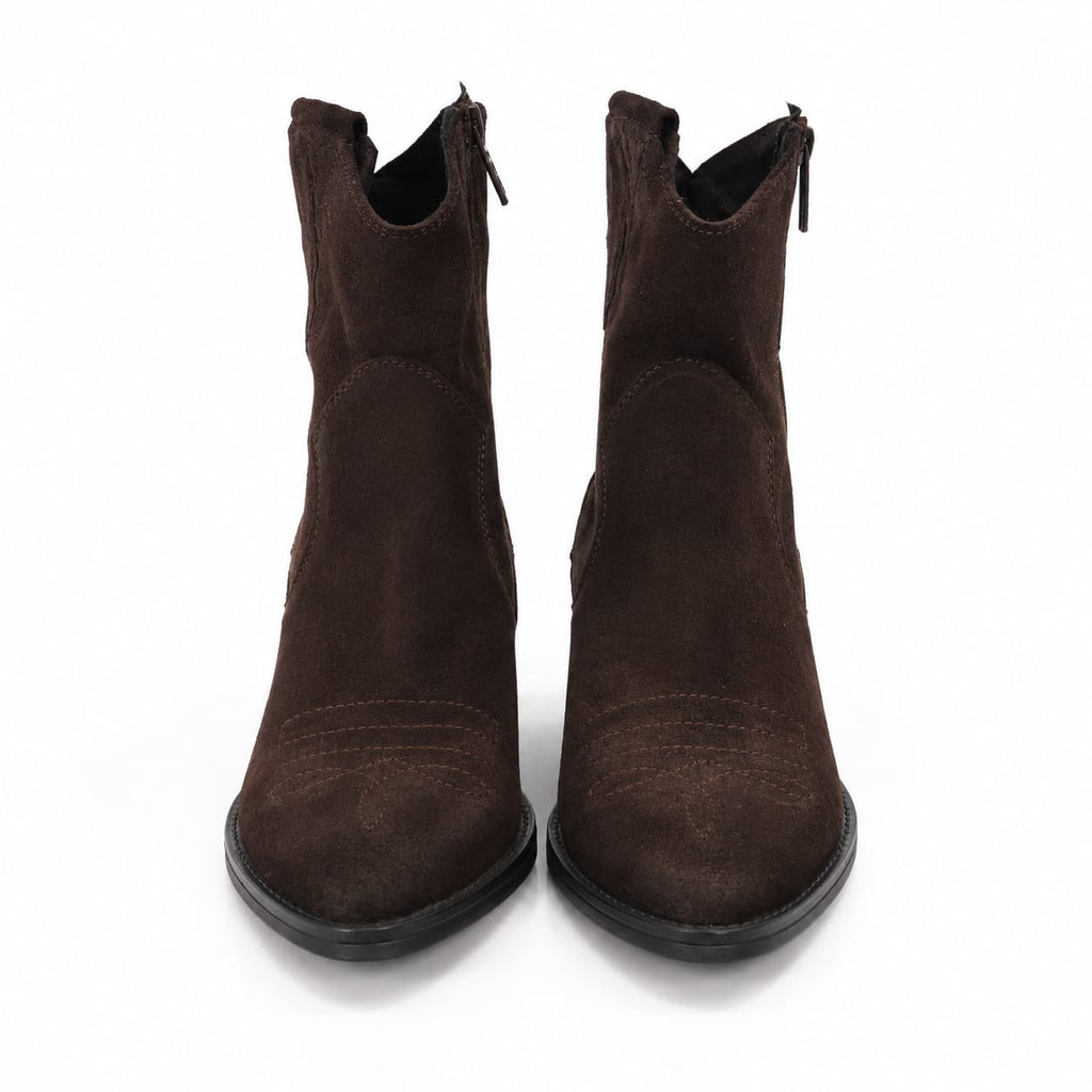 Texano basso in vera pelle scamosciata - tacco 5 cm- Art. 01CAMOSCIO