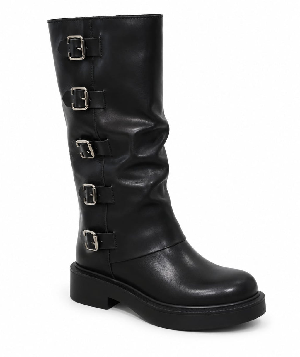 Stivale in vera pelle - tacco 4 cm- Art. 4004PELLE